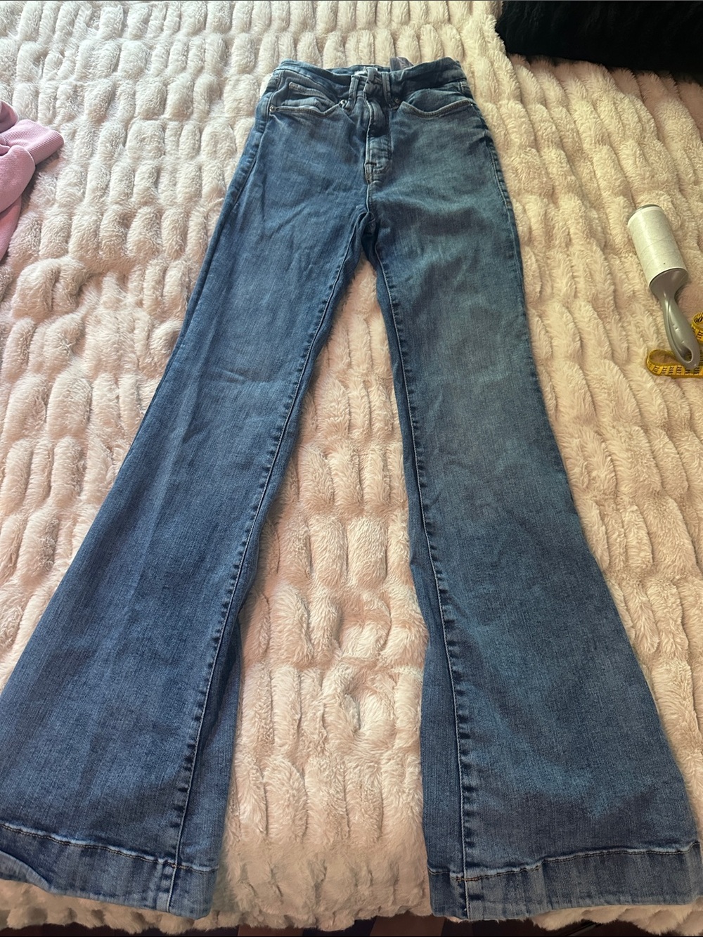 Good American Classic Women's Blue Flared Jeans - Size 4/27